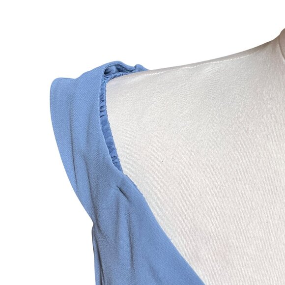 DB Studio Celebrate Formal Dress Sz 12 F20227 Grecian Steel Blue Maxi‎ Shirred - Picture 6 of 10